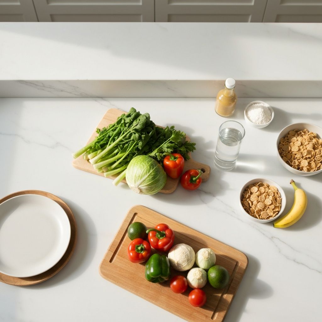 Morning routine with breakfast preparation